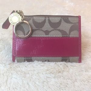 ⬇️COACH Key Ring Pouch Crossgrain Coin purse